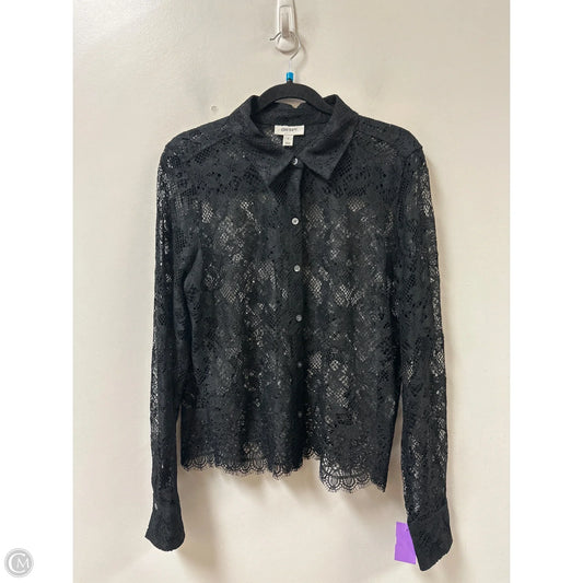 Blouse Long Sleeve By On 34th In Black, Size: L
