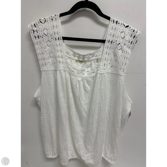 Top Sleeveless By Max Studio In White, Size: 3x