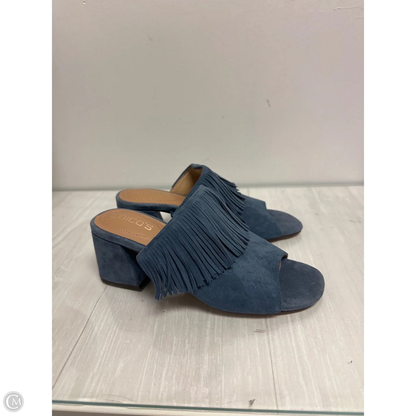Sandals Heels Block By Chicos In Blue, Size: 8