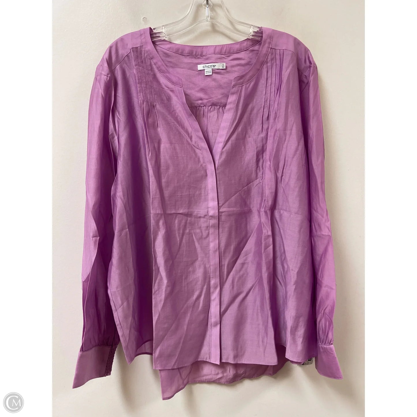 Top Long Sleeve By Chicos In Purple, Size: 1x