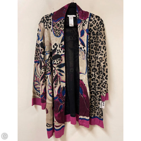 Sweater Cardigan By Chicos In Animal Print, Size: 1x