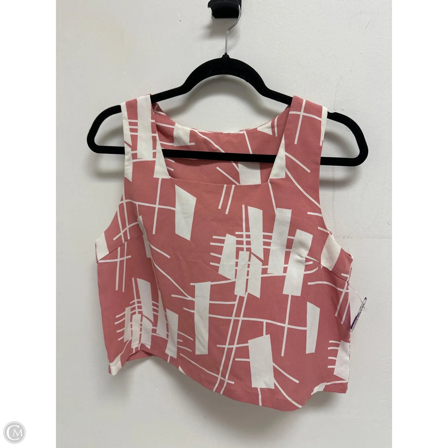 Top Sleeveless By Clothes Mentor In Pink & White, Size: M