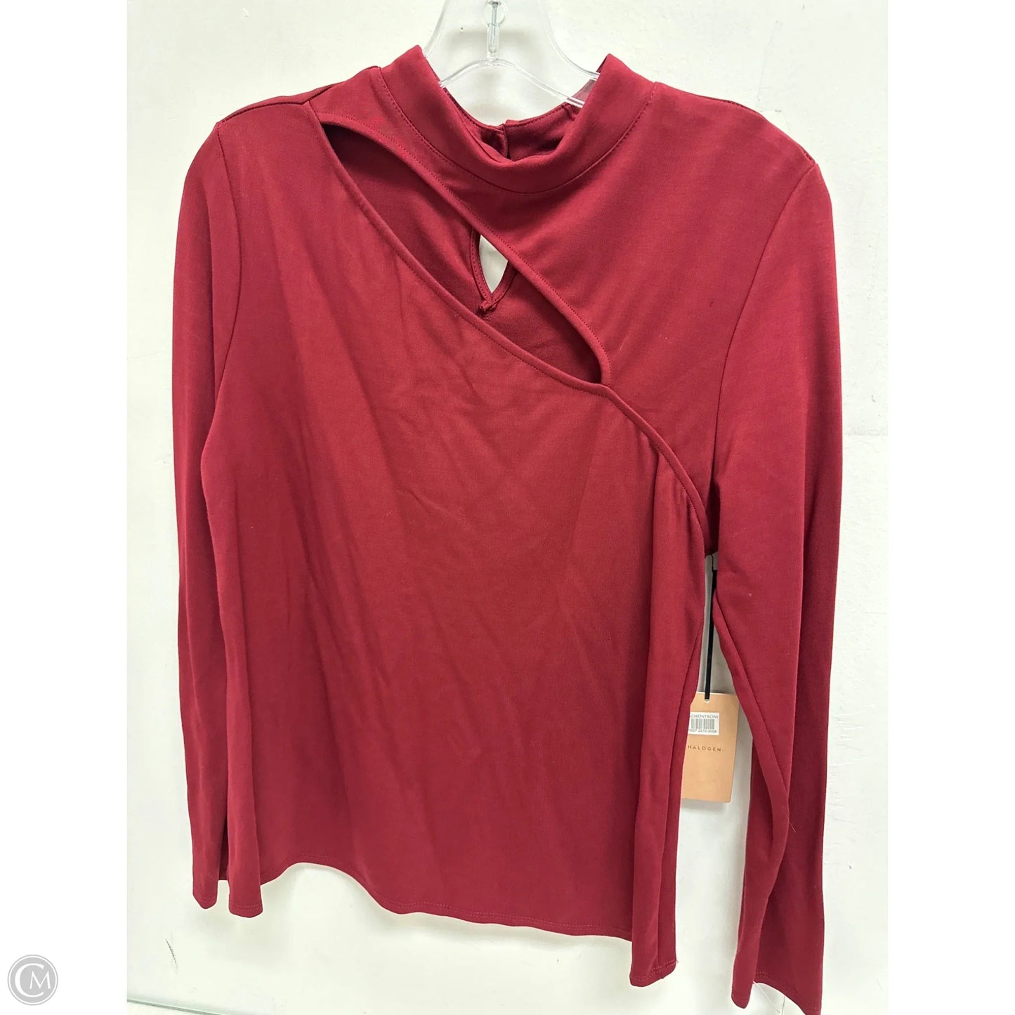 Top Long Sleeve By Halogen In Red, Size: L