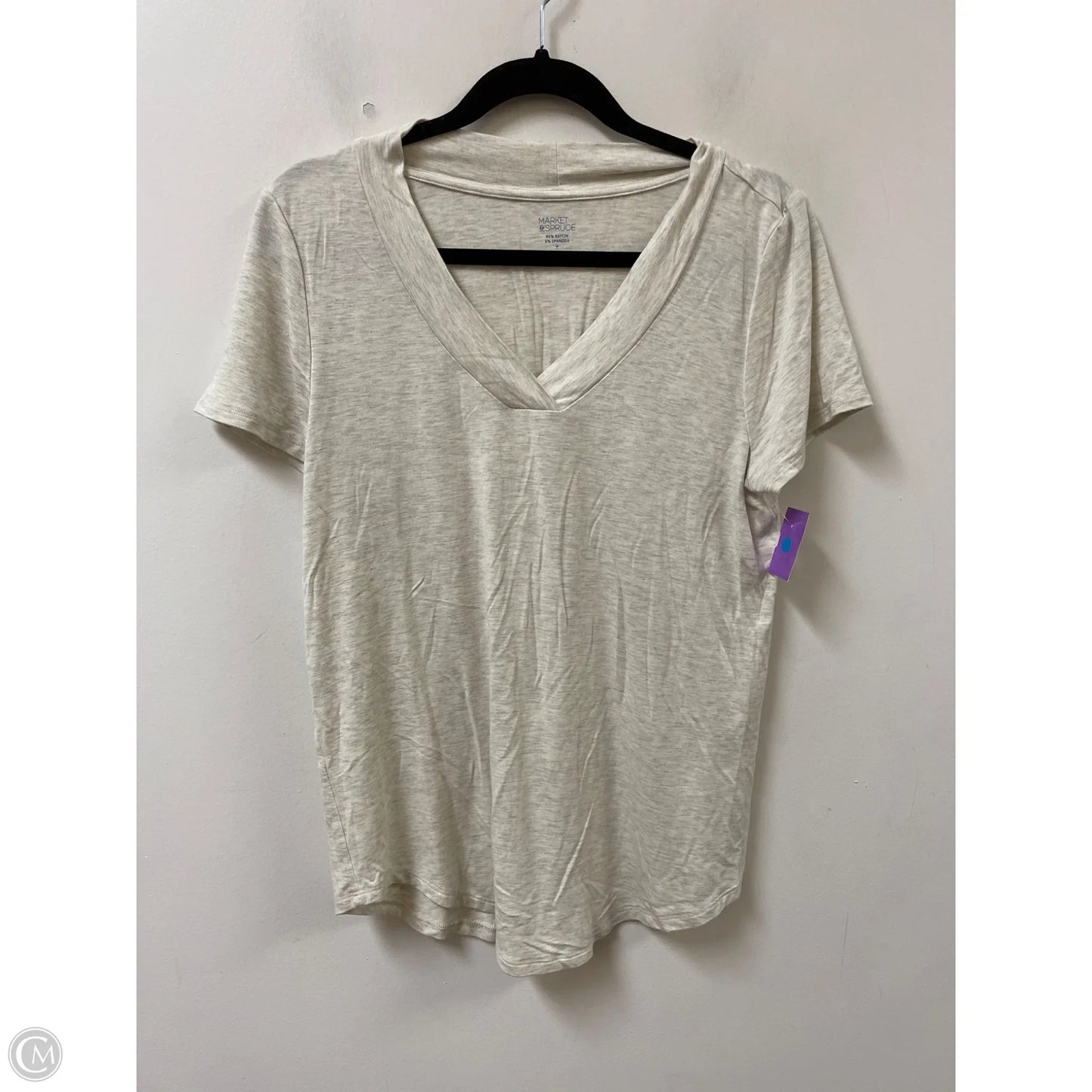 Top Short Sleeve By Market & Spruce In Cream, Size: M
