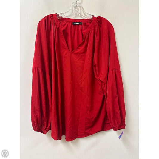 Top Long Sleeve By Btfbm In Red, Size: 1x