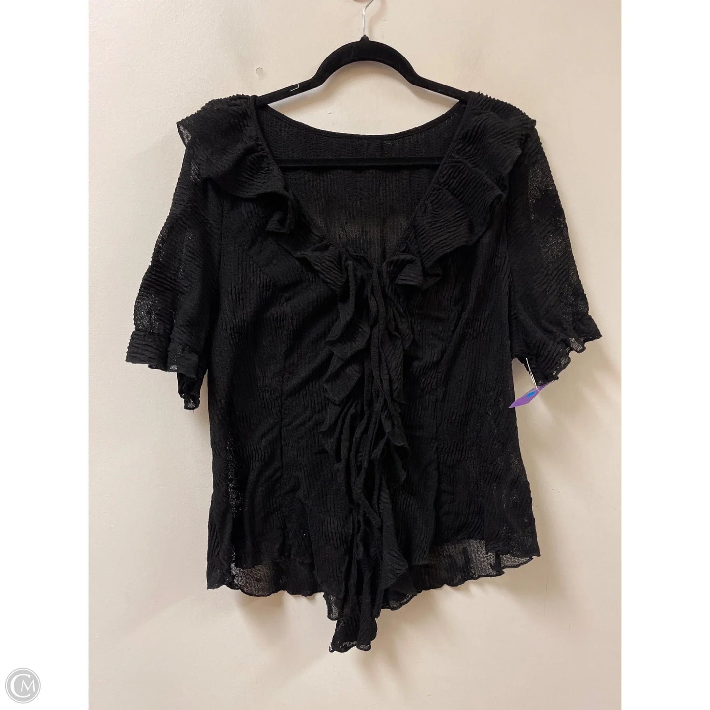 Top Short Sleeve By Shein In Black, Size: 3x