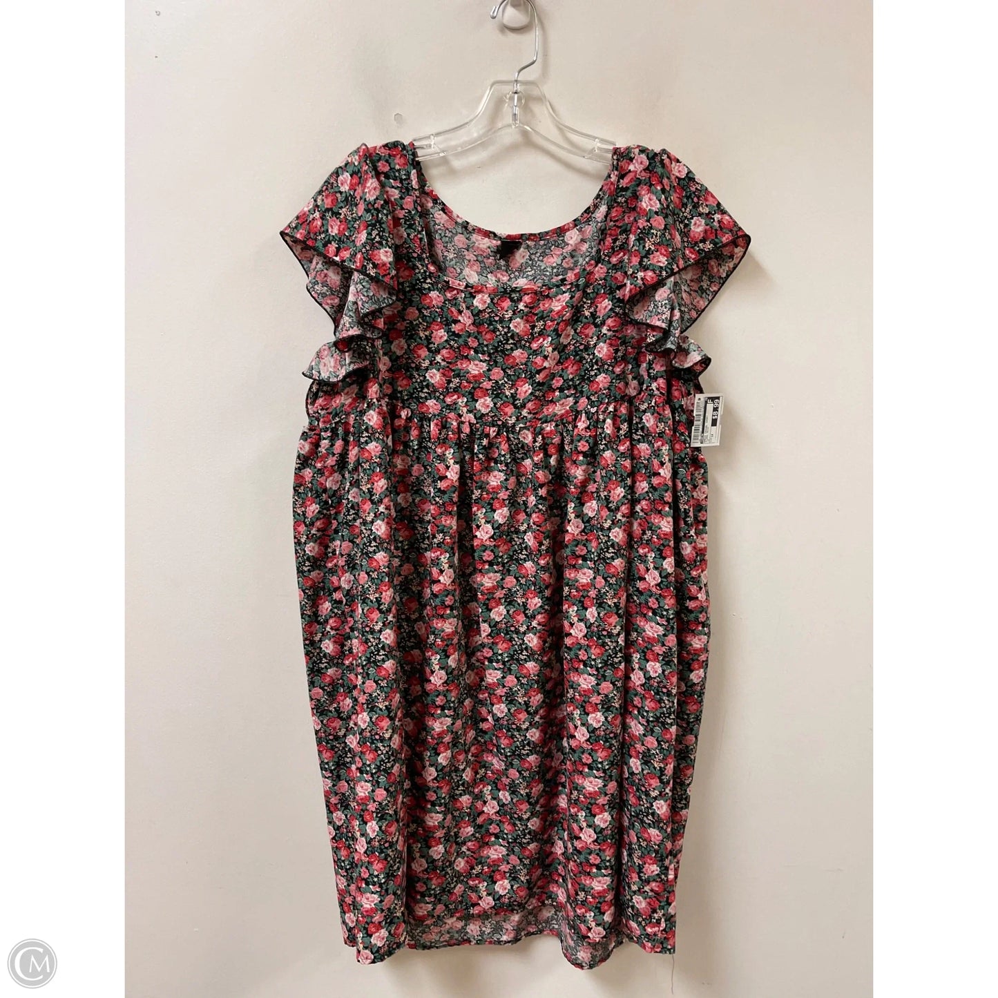 Dress Casual Short By Shein In Floral Print, Size: 1x