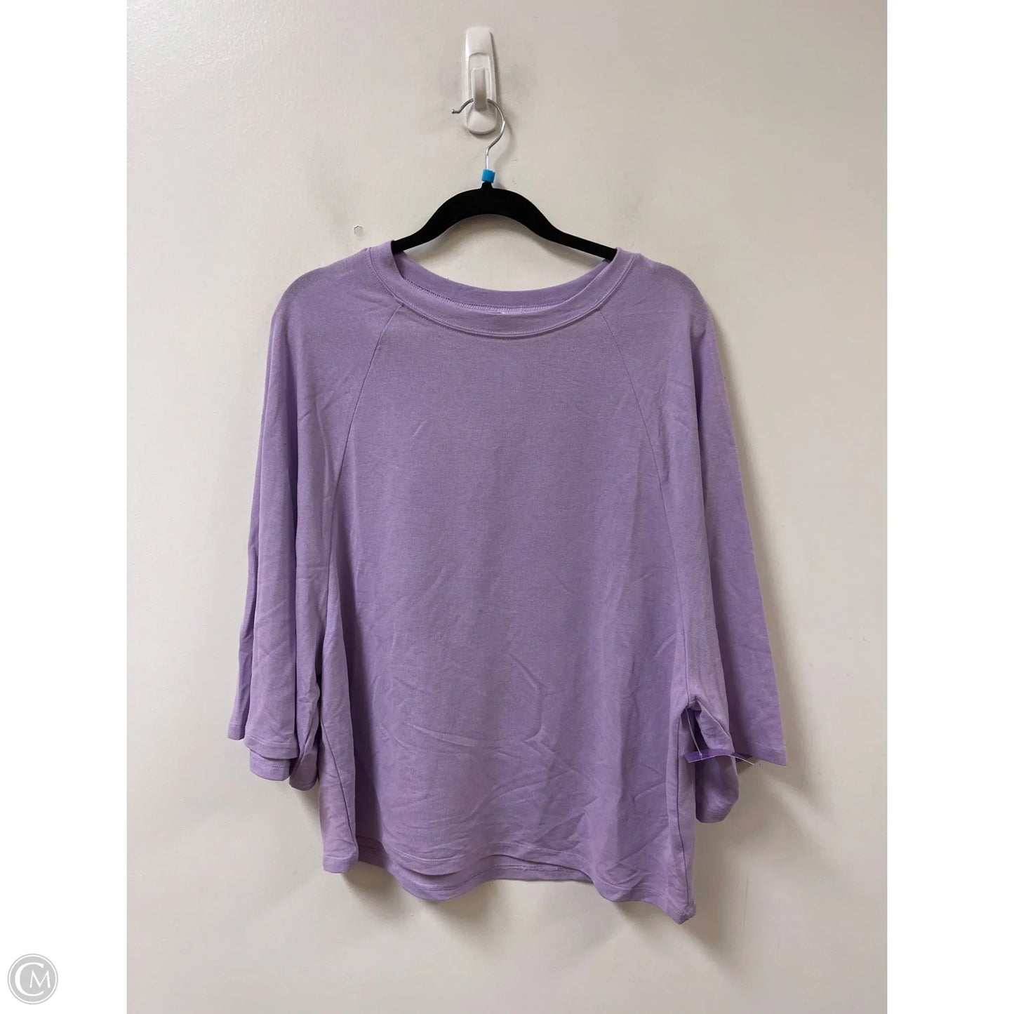 Top Short Sleeve By Glam In Purple, Size: L