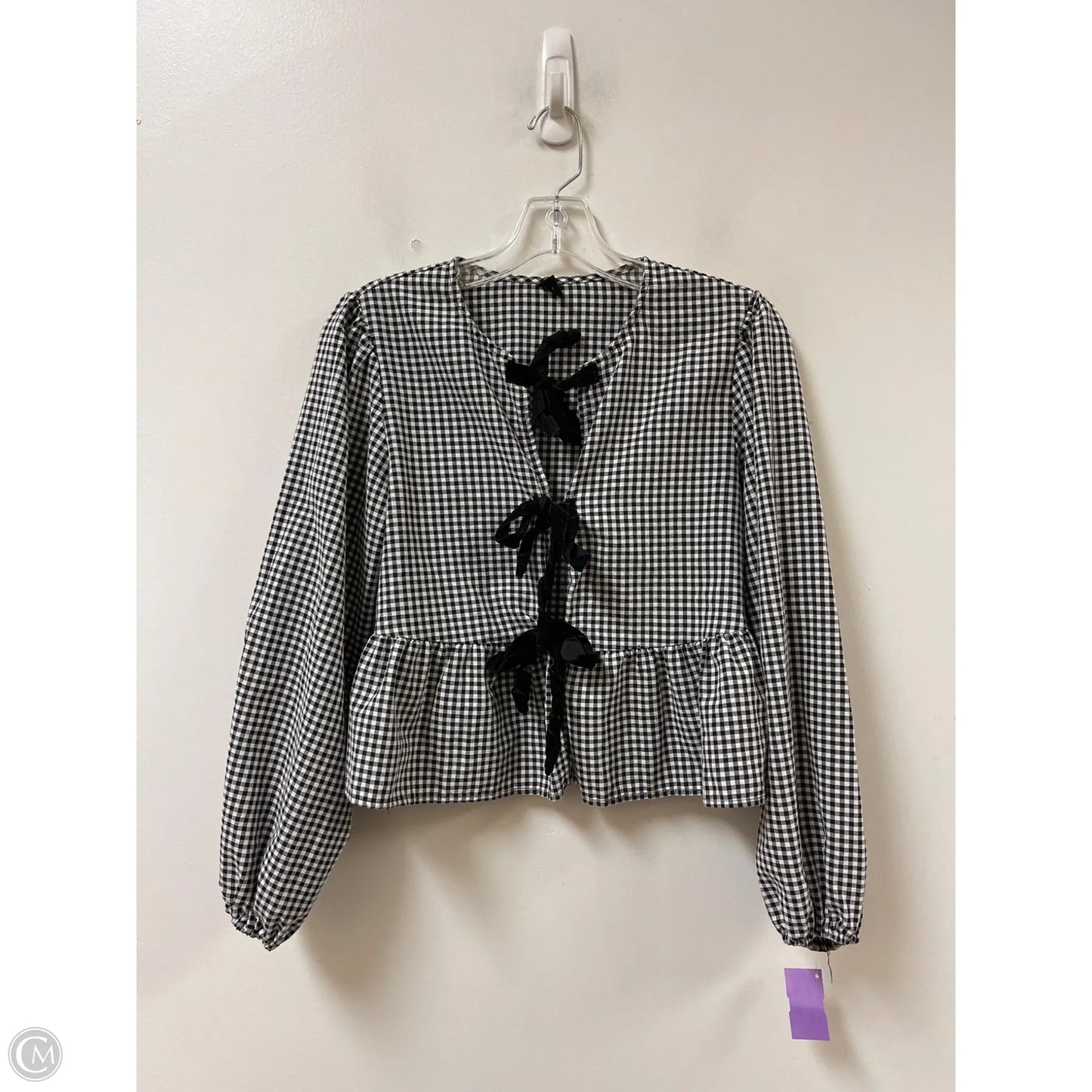 Top Long Sleeve By Shein In Black & White, Size: S