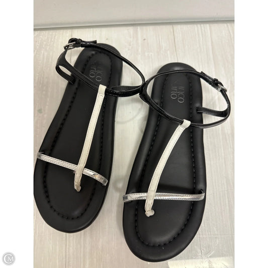 Sandals Flats By Franco Sarto In Black & White, Size: 9.5