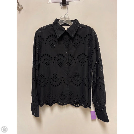 Blouse Long Sleeve By Adiva In Black, Size: M