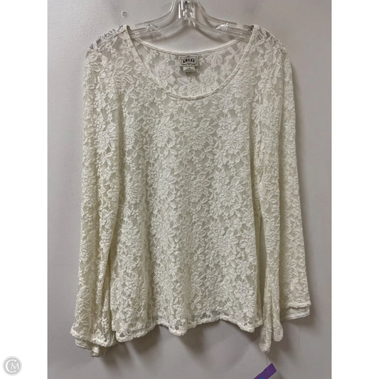 Top Long Sleeve By Ariat In Cream, Size: L