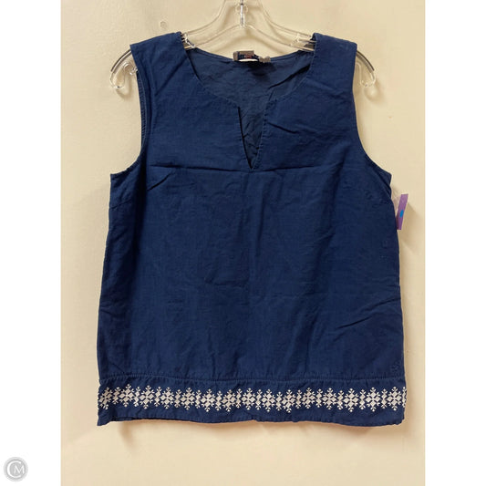 Top Sleeveless By Vineyard Vines In Blue & White, Size: M