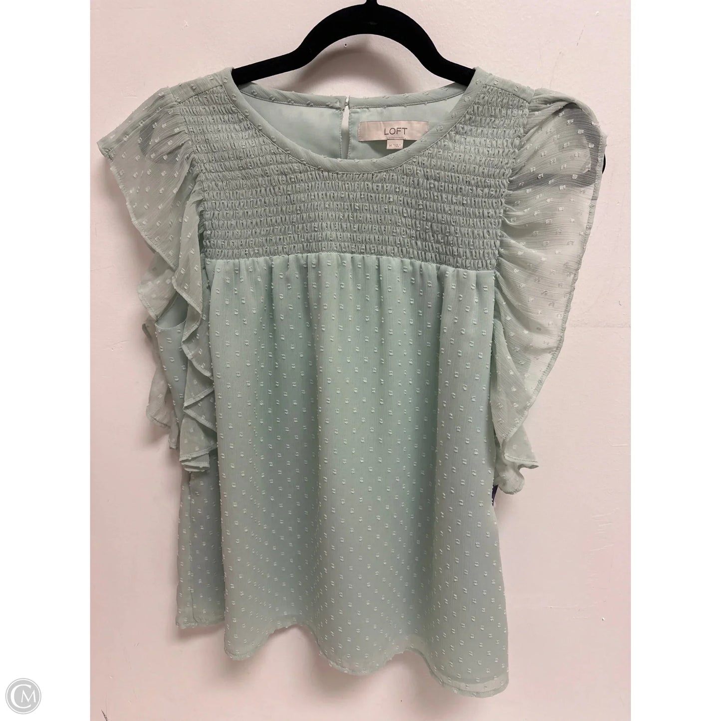 Top Short Sleeve By Loft In Green, Size: M