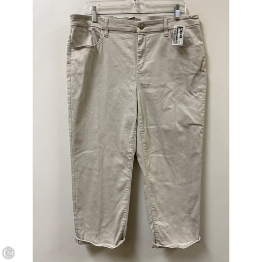 Jeans Cropped By Chicos In Cream Denim, Size: 12