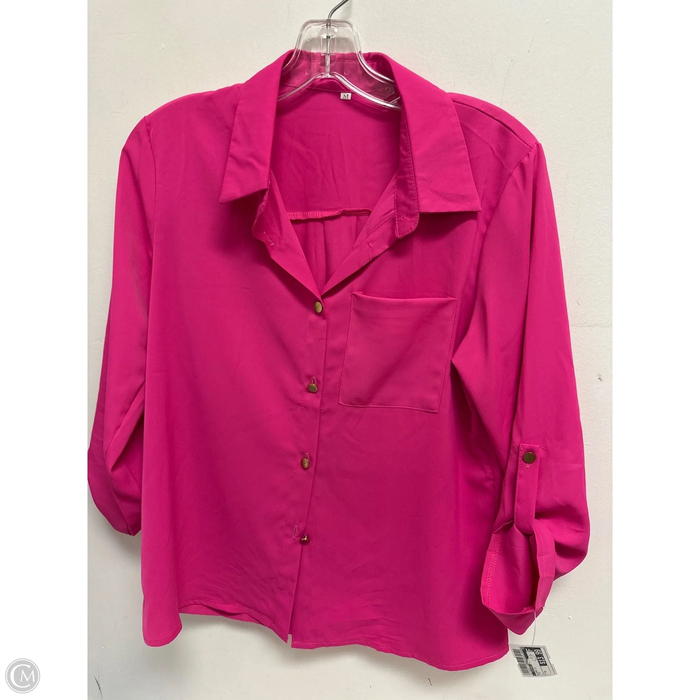 Blouse Long Sleeve By Clothes Mentor In Pink, Size: M