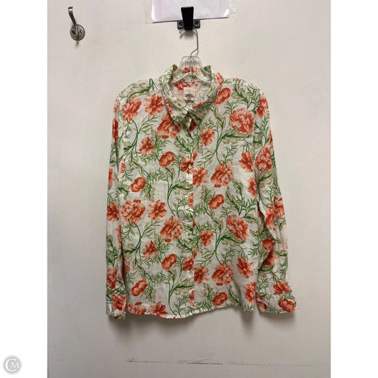Blouse Long Sleeve By Joie In Floral Print, Size: Xl