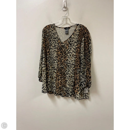 Top Long Sleeve By Ali Miles In Animal Print, Size: L