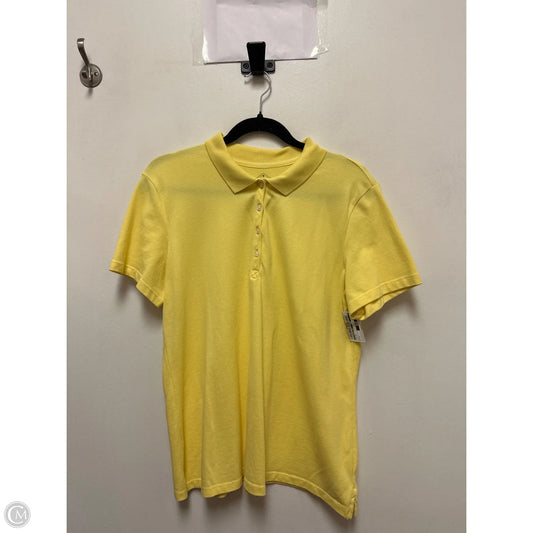 Top Short Sleeve By St Johns Bay In Yellow, Size: L