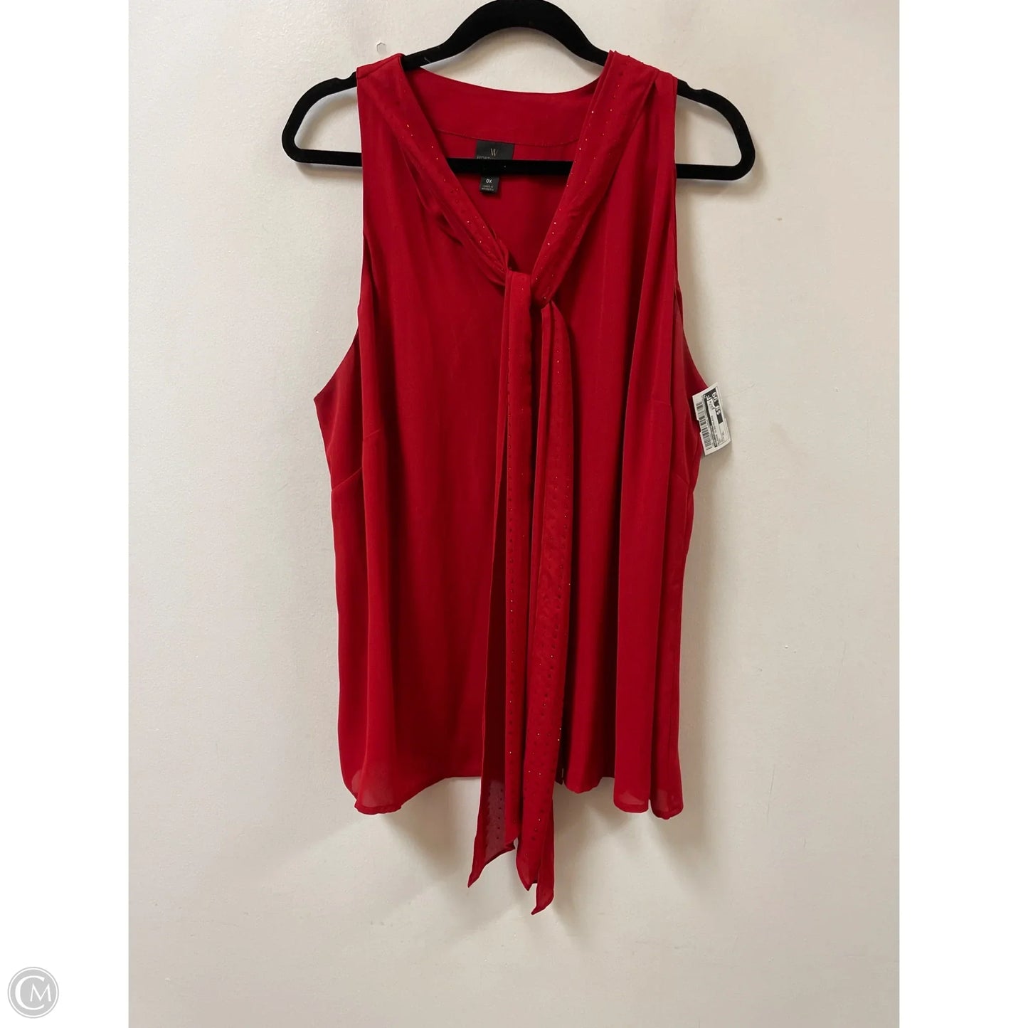 Blouse Sleeveless By Worthington In Red, Size: Xl