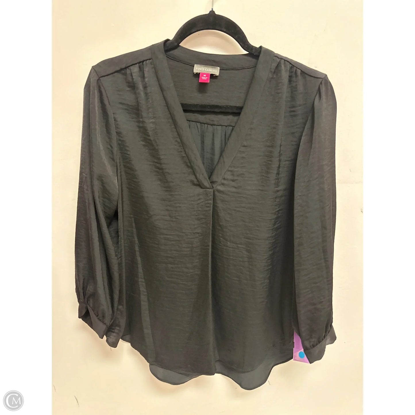 Top Long Sleeve By Vince Camuto In Black, Size: M