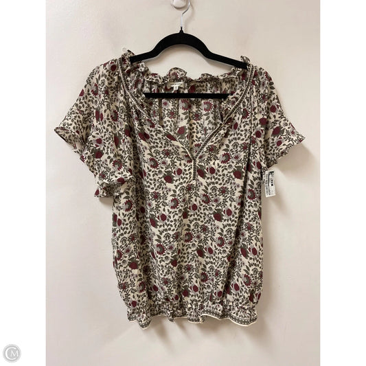 Top Short Sleeve By Max Studio In Floral Print, Size: M