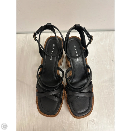 Sandals Heels Block By Lucky Brand In Black, Size: 7.5