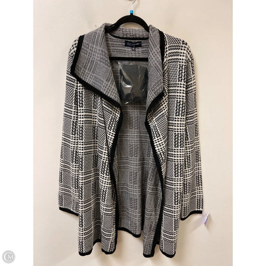 Sweater Cardigan By Jones New York In Black & White, Size: Xl