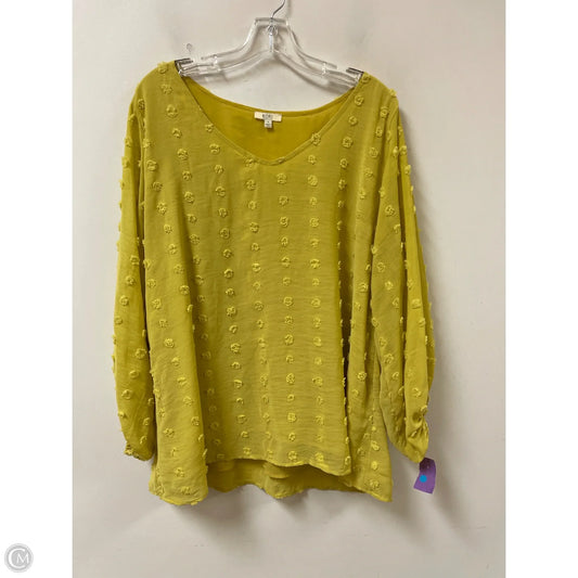 Top Long Sleeve By Kori America In Yellow, Size: L