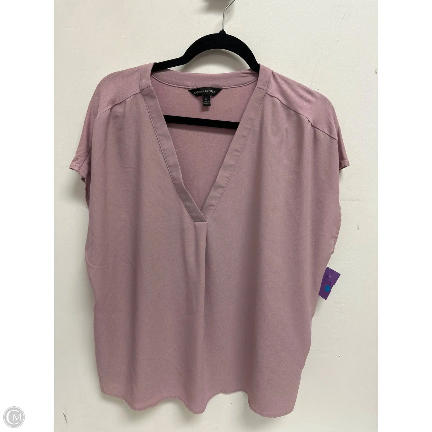 Top Short Sleeve By Banana Republic In Purple, Size: Xl