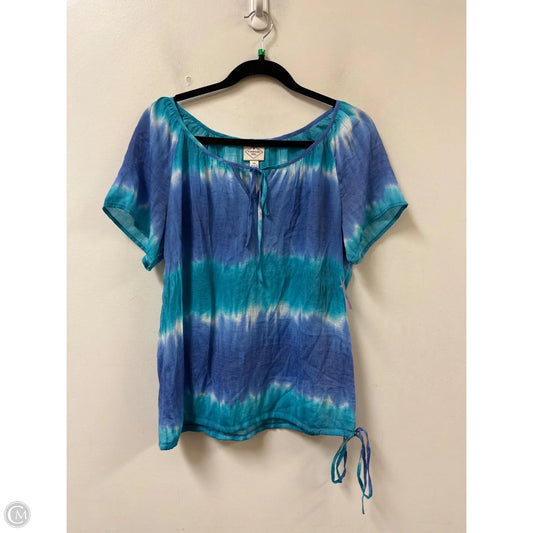 Top Short Sleeve By St Johns Bay In Blue & White, Size: Mp