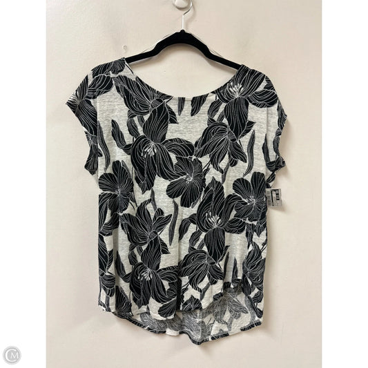 Top Short Sleeve By Tahari In Black & White, Size: M