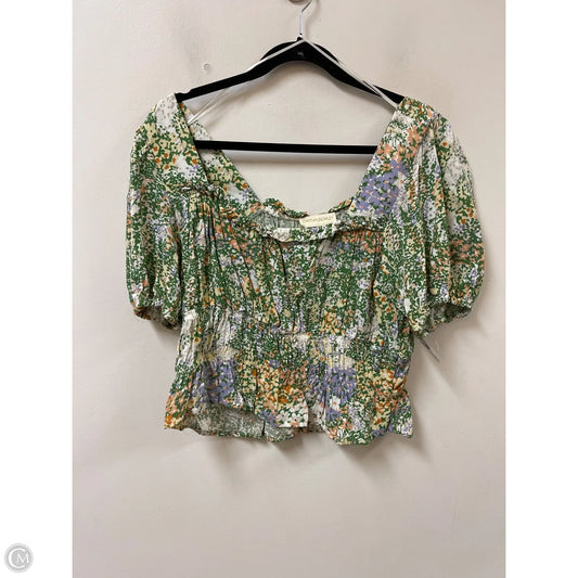 Top Short Sleeve By Cynthia Rowley In Green & Purple, Size: M