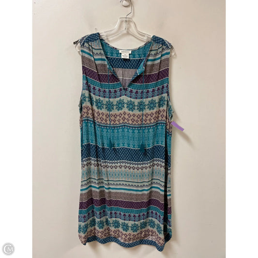 Dress Casual Short By Beachlunchlounge In Blue & Purple, Size: 1x