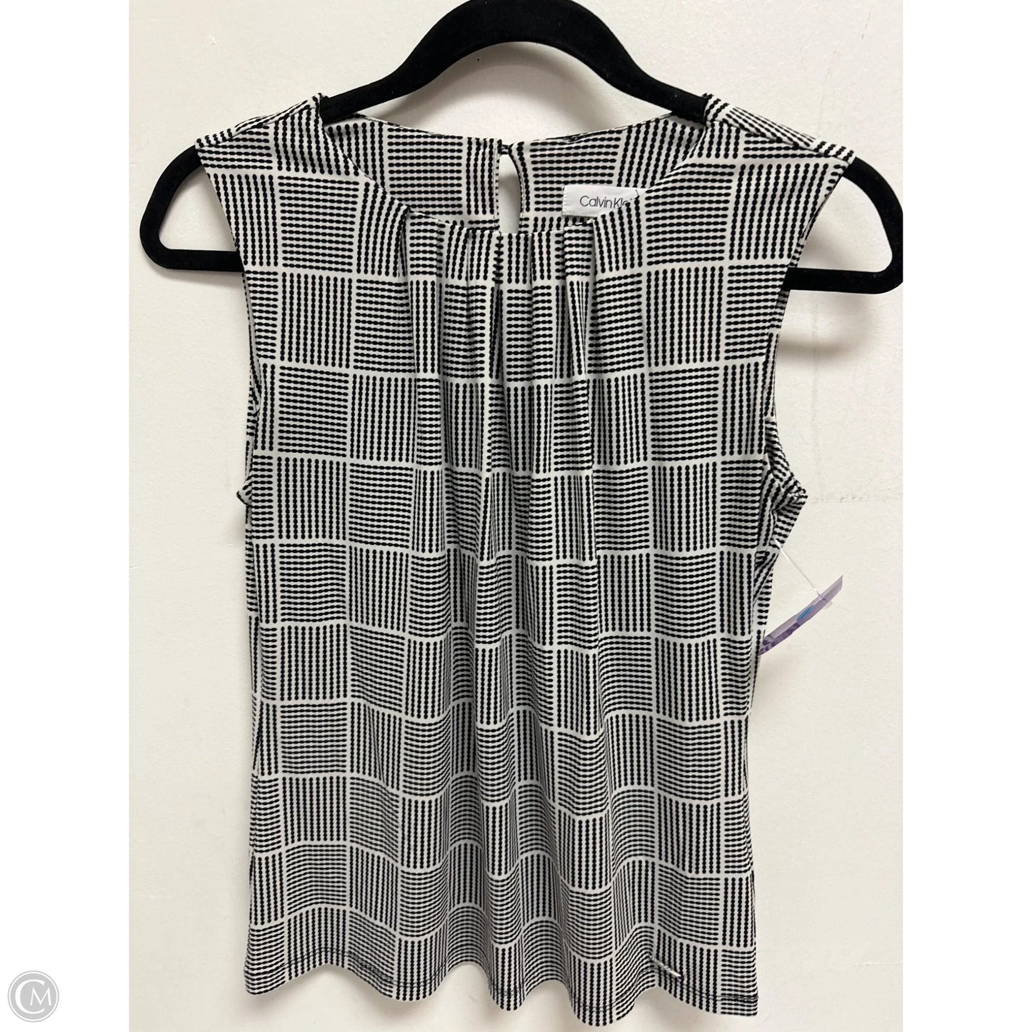 Top Sleeveless By Calvin Klein In Black & White, Size: Sp