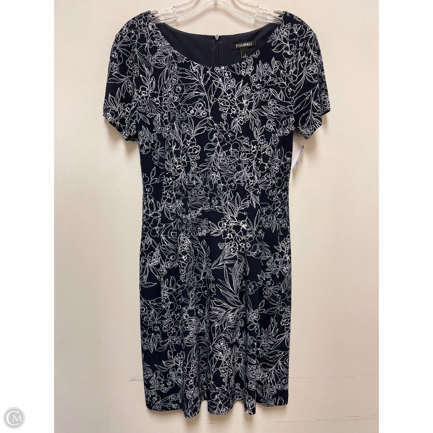 Dress Casual Short By Roz And Ali In Blue & White, Size: S