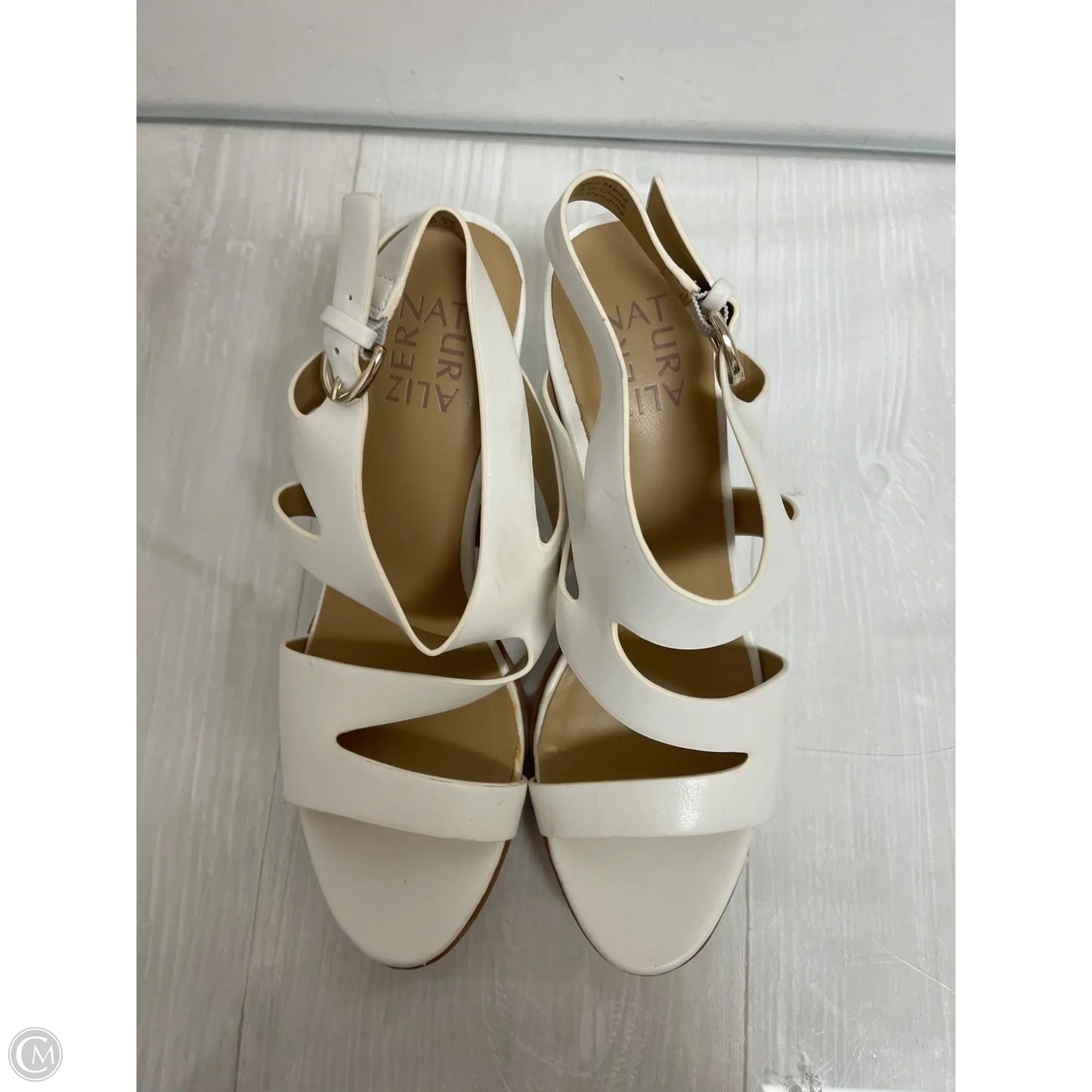 Sandals Heels Block By Naturalizer In White, Size: 7.5