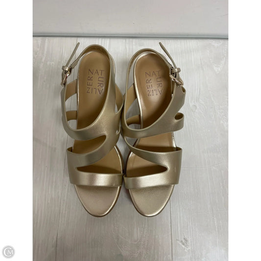 Sandals Heels Block By Naturalizer In Gold, Size: 7.5