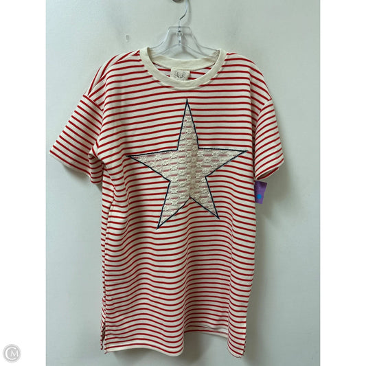 Dress Casual Short By Fantastic Fawn In Red & White, Size: S