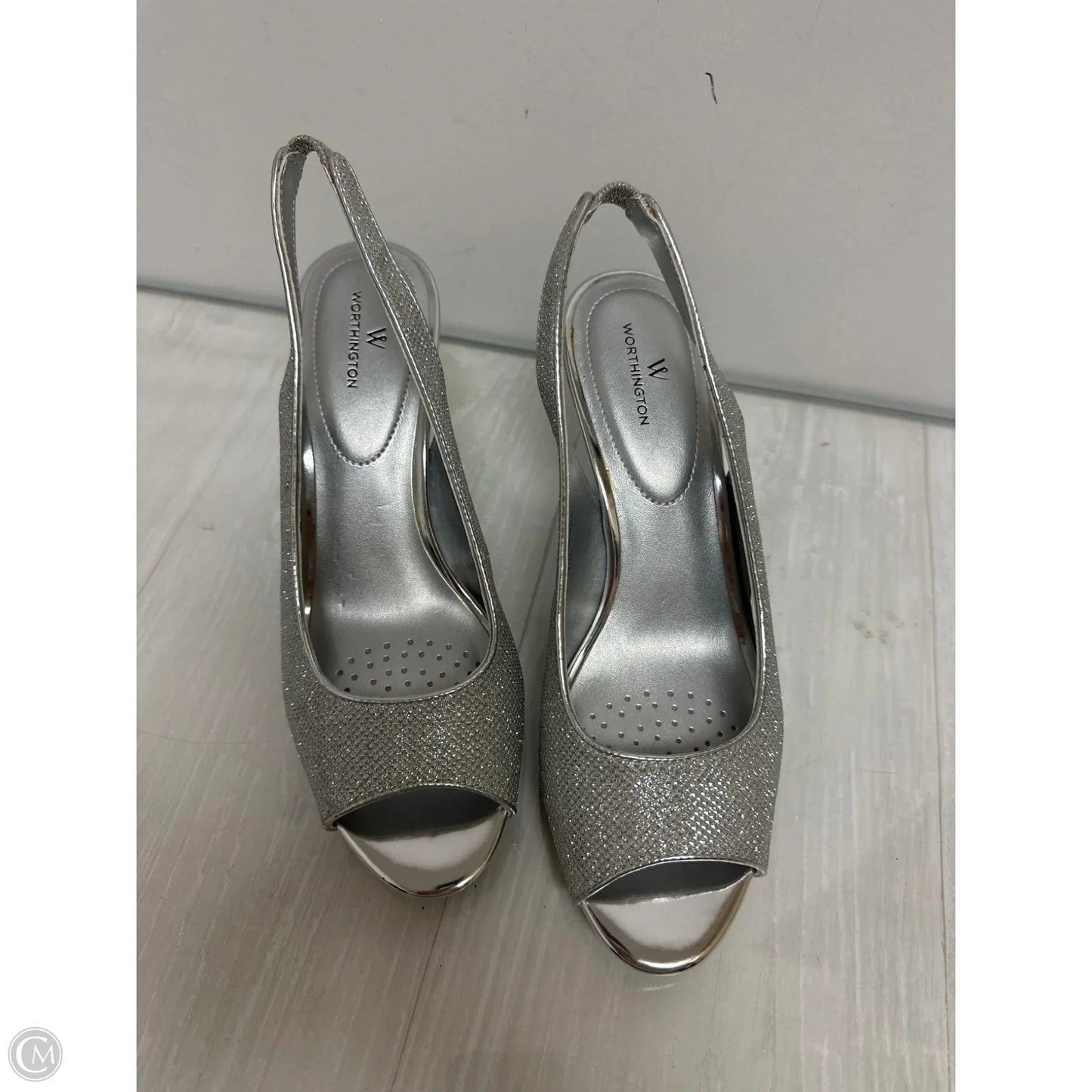 Shoes Heels Stiletto By Worthington In Silver, Size: 9.5