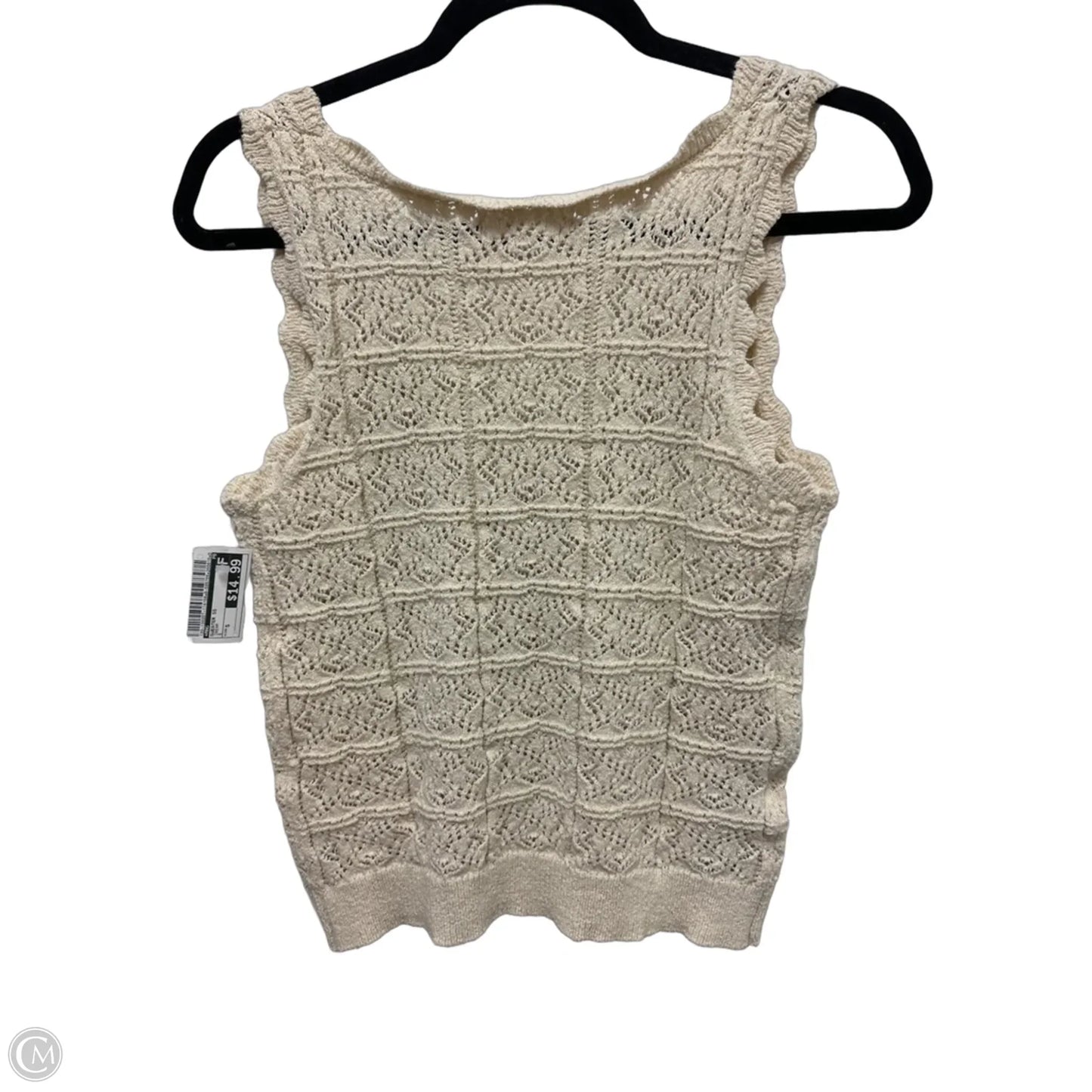 Sweater Short Sleeve By Mng In Cream, Size: S