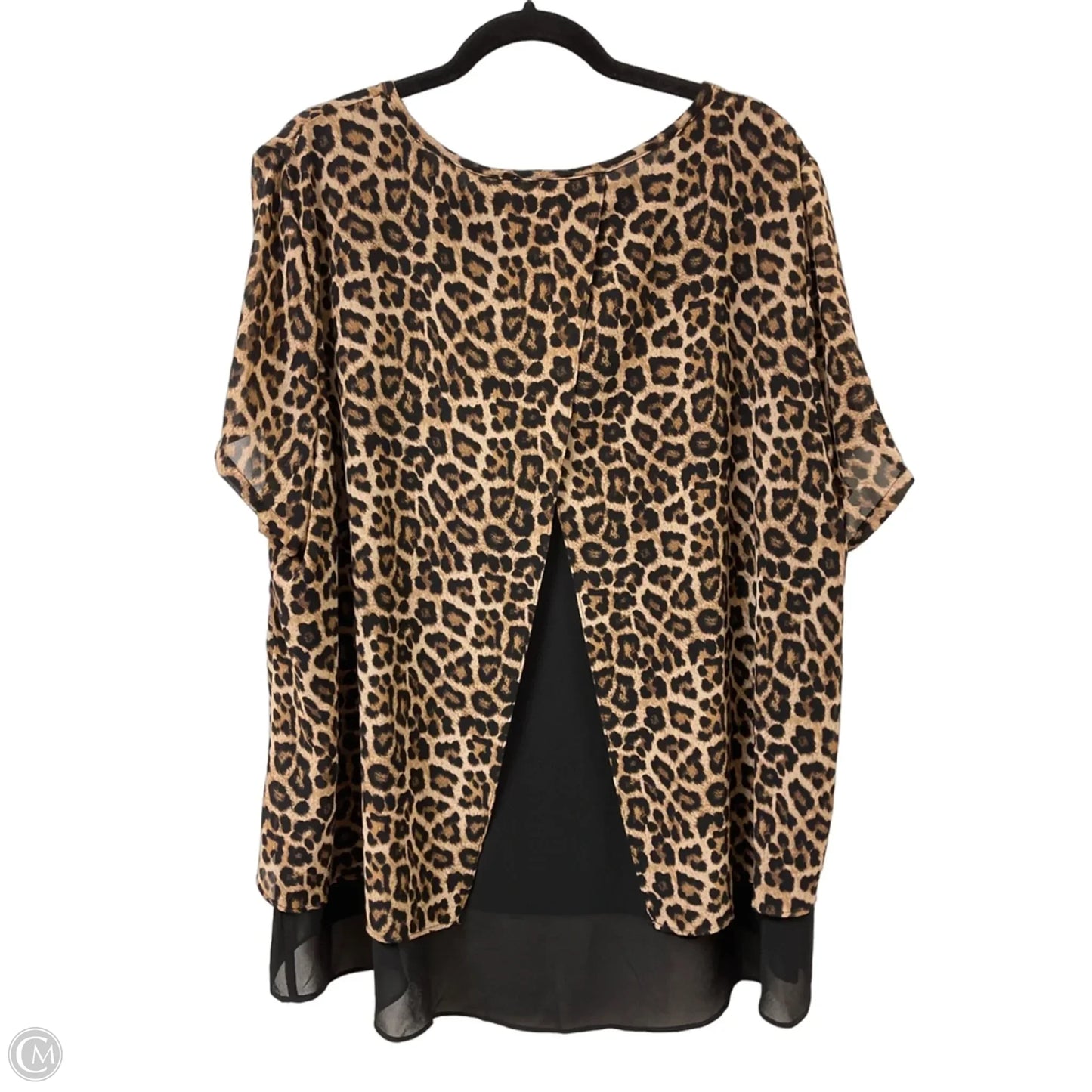Top Short Sleeve By Michael By Michael Kors In Animal Print, Size: 3x