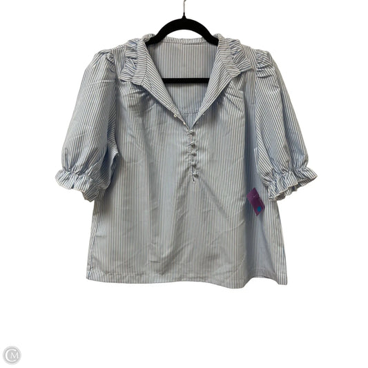Top Short Sleeve By Clothes Mentor In Blue & White, Size: S