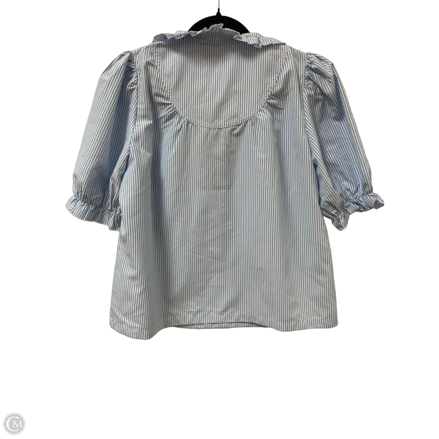 Top Short Sleeve By Clothes Mentor In Blue & White, Size: S