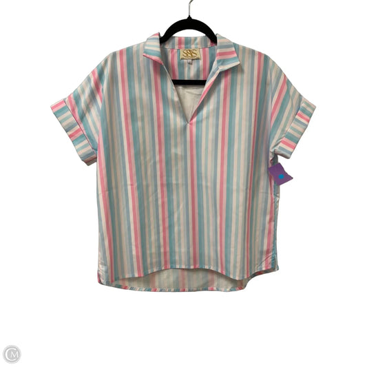 Top Short Sleeve By Clothes Mentor In Blue & Pink, Size: S