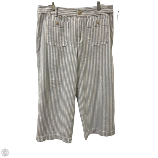 Pants Wide Leg By Loft In Blue & White, Size: 14
