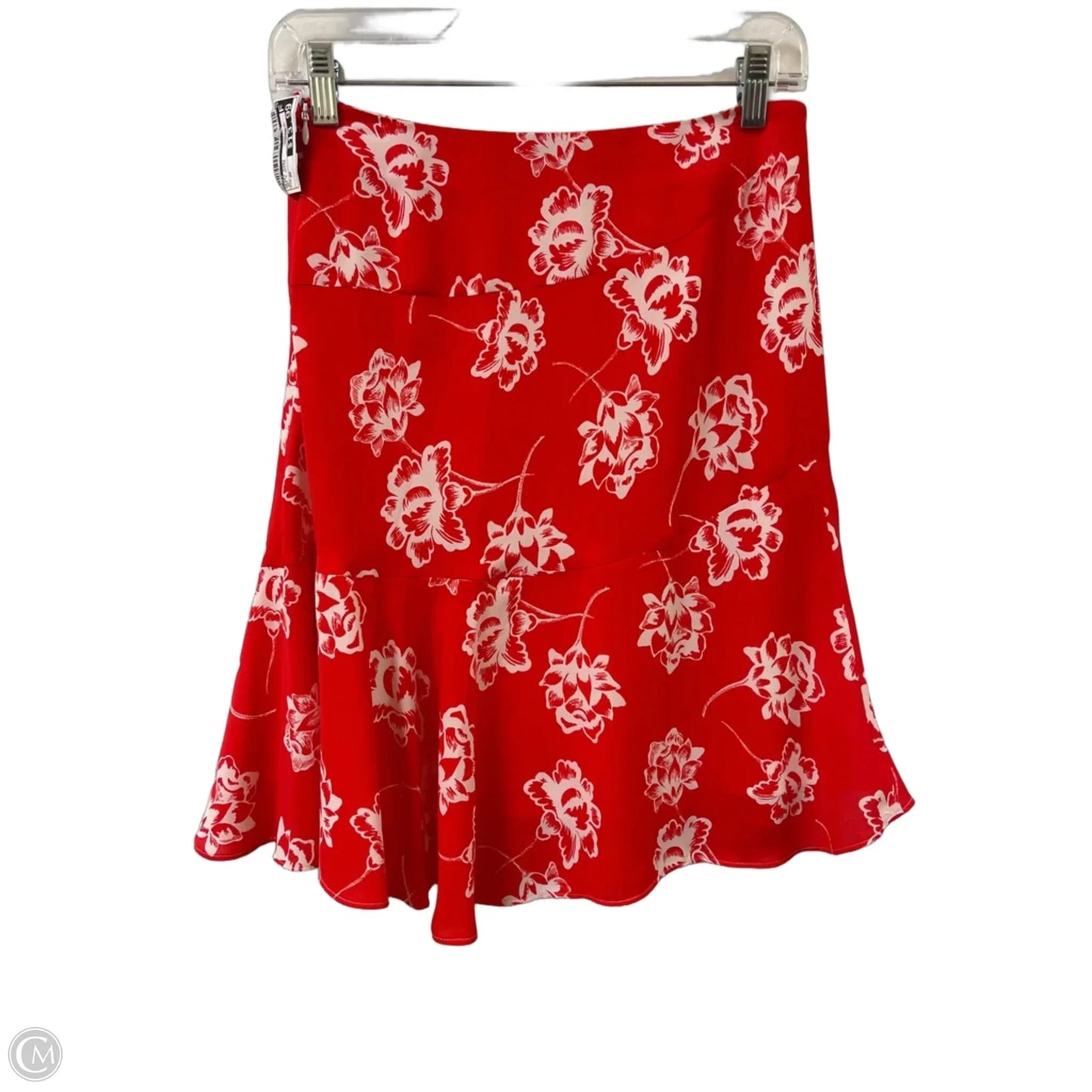 Skirt Midi By Loft In Red & White, Size: 2p