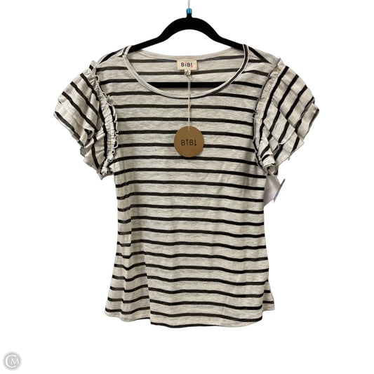 Top Short Sleeve By Bibi In Black & White, Size: S