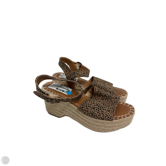 Sandals Heels Wedge By Universal Thread In Animal Print, Size: 6