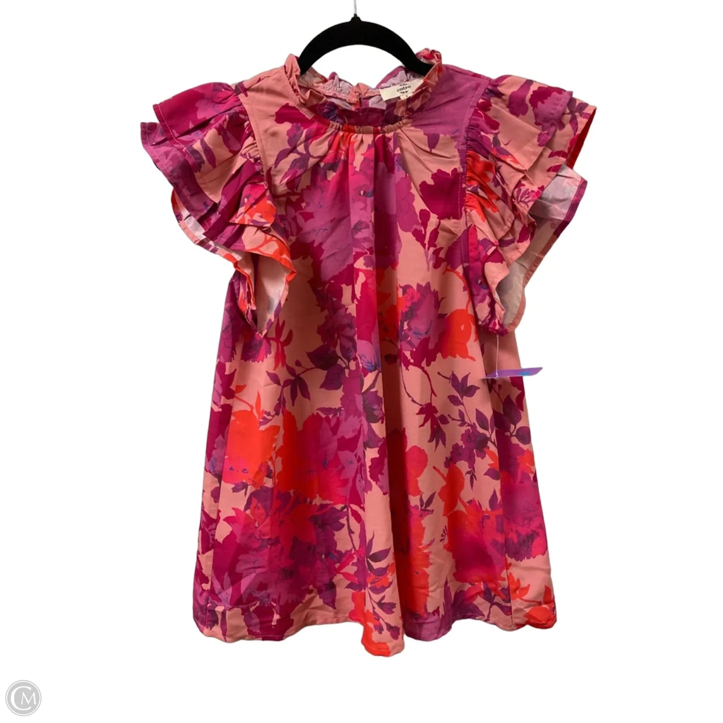 Top Short Sleeve By Entro In Orange & Pink, Size: S